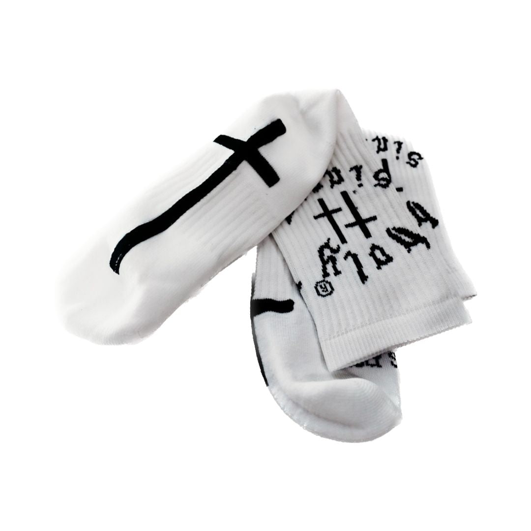 Holy Sinner Logo Socks - White