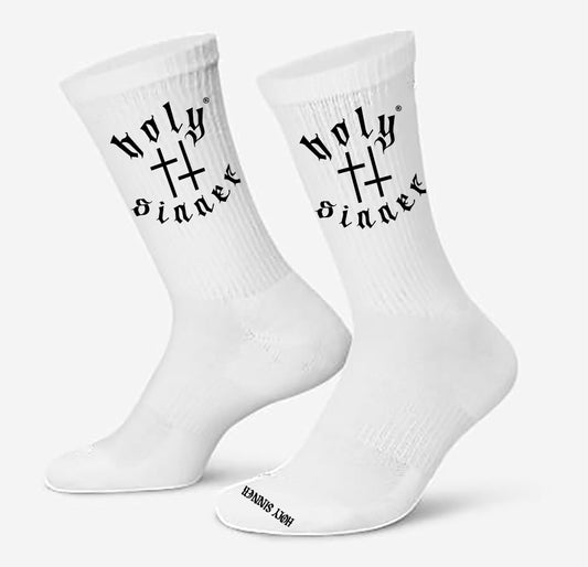 Holy Sinner Logo Socks - White