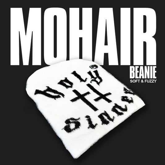 HS White Logo Mohair Beanie