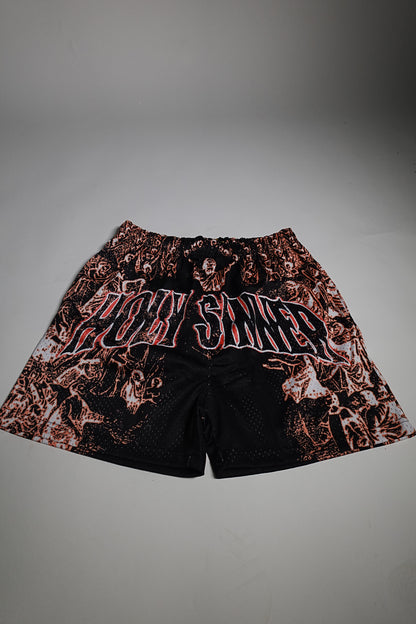 Demon Flames Mesh Shorts