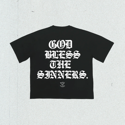 GOD BLESS THE SINNERS T-SHIRT (black)