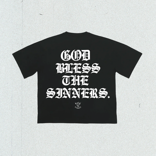 GOD BLESS THE SINNERS T-SHIRT (black)