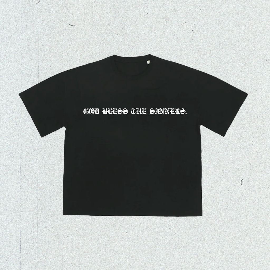 GOD BLESS THE SINNERS T-SHIRT (black)
