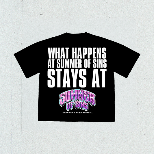 WHAT HAPPENS TEE (BLACK)